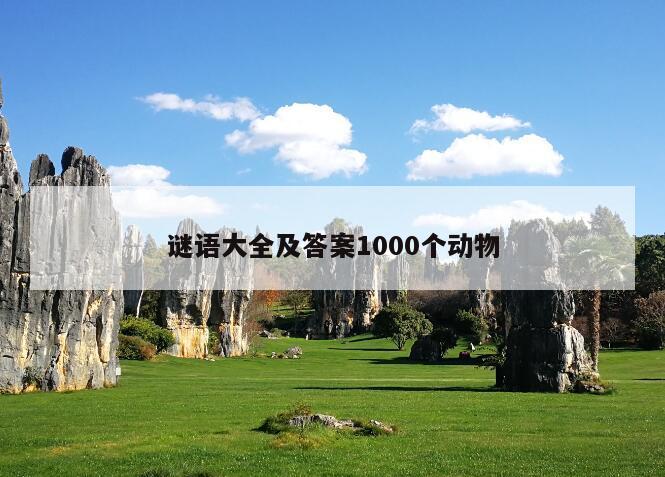 谜语大全及答案1000个动物